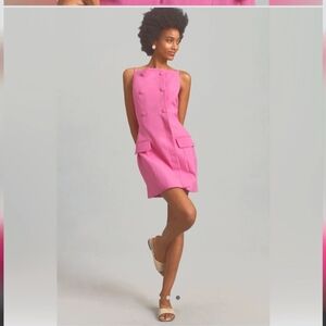 ✨ NWT Anthropologie Sleeveless Square-Neck Button-Front Mini Dress SIZE XL